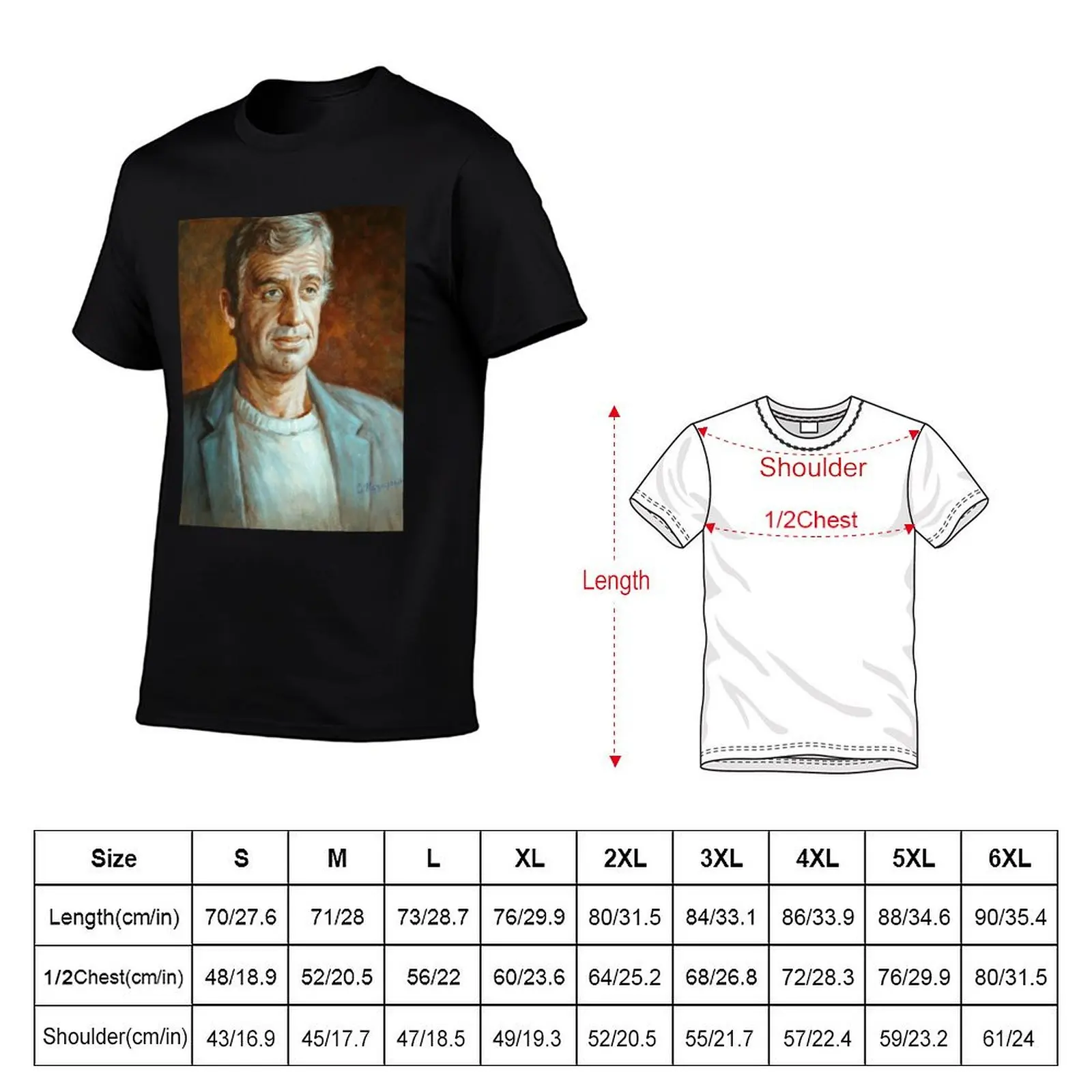 Jean Paul Belmondo T-Shirt Basic Short Sleeve Cotton Blend T-Shirt