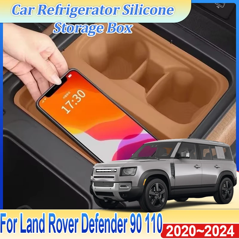 

Центральный пульт управления для Land Rover Defender 90 110 2020~2024, беспроводная зарядка, силиконовый коврик, подставка для стакана, аксессуары для интерьера