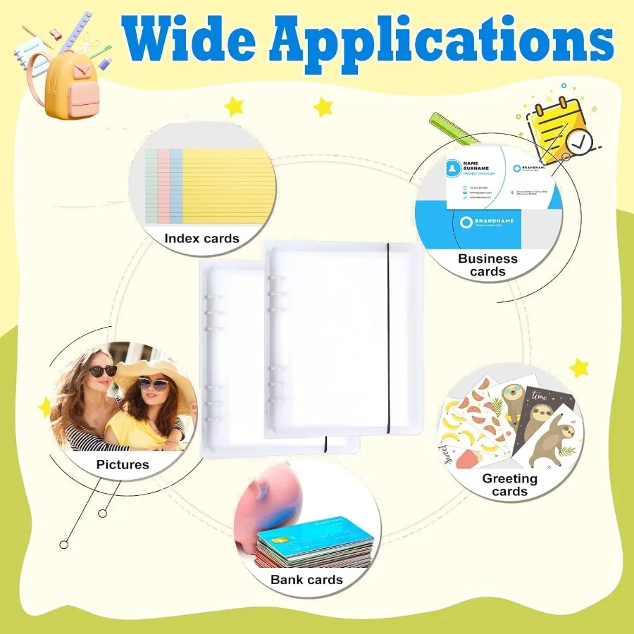 5" x 8" Clear Photo Sleeves for 6 Ring Binder Index Card Storage 50 Pcs DoubleSided Archival Photo e Protectors Top Loading Pho