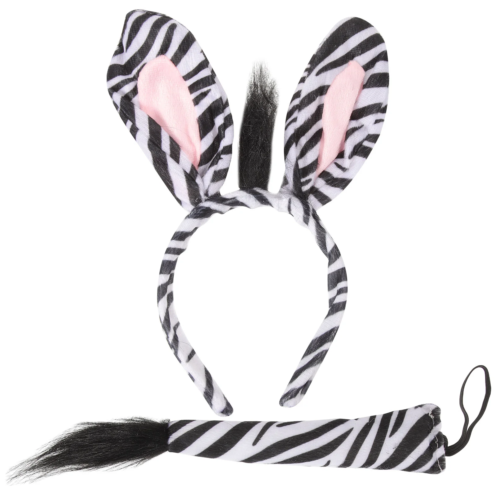 

Zebra Tail Animal Cosplay Headband Hair Hoop Accessories Headdress Plush Decoration Masquerade Party Supplies