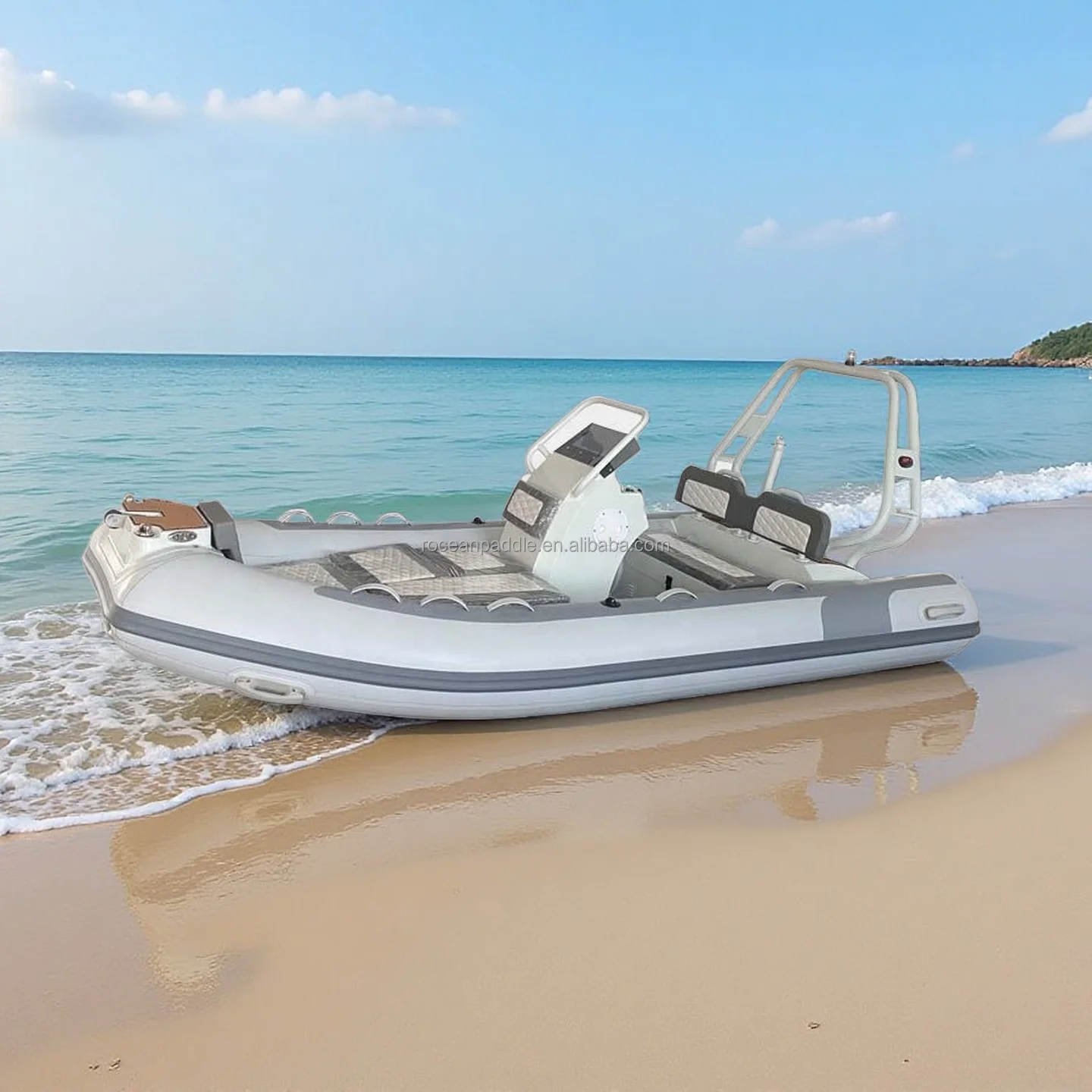 12.8ft Aluminum Double Hull RIB 360/390 Deep V CE PVC/Hypalon Inflatable Boats For Fishing