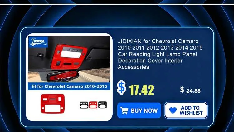JIDIXIAN Car Window Lift Button Panel Decoration Cover for Chevrolet Camaro 2010 2011 2012 2013 2014 2015 Interior Accessories