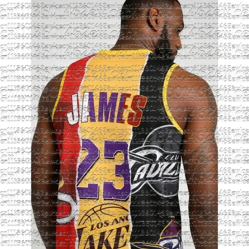 Family Matching James 23 Basketball Jersey Split Print Sleeveless Crewneck Loose Fit Streetwear Casual Commemorative Tank Top
