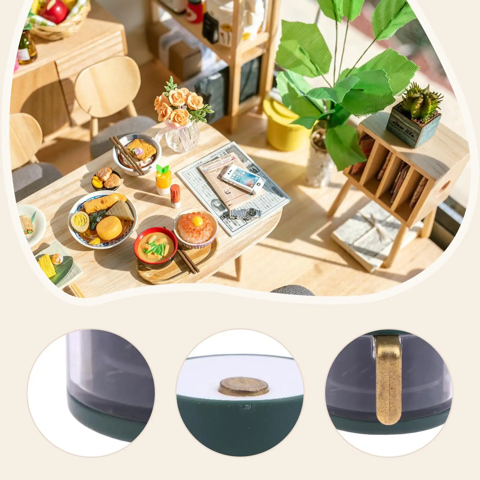 1:12 دمية تضيء مقلاة الهواء المهنية غرامة صنعة محاكاة دمية ديكور المشهد ديكور هدية عيد ميلاد حلية #5