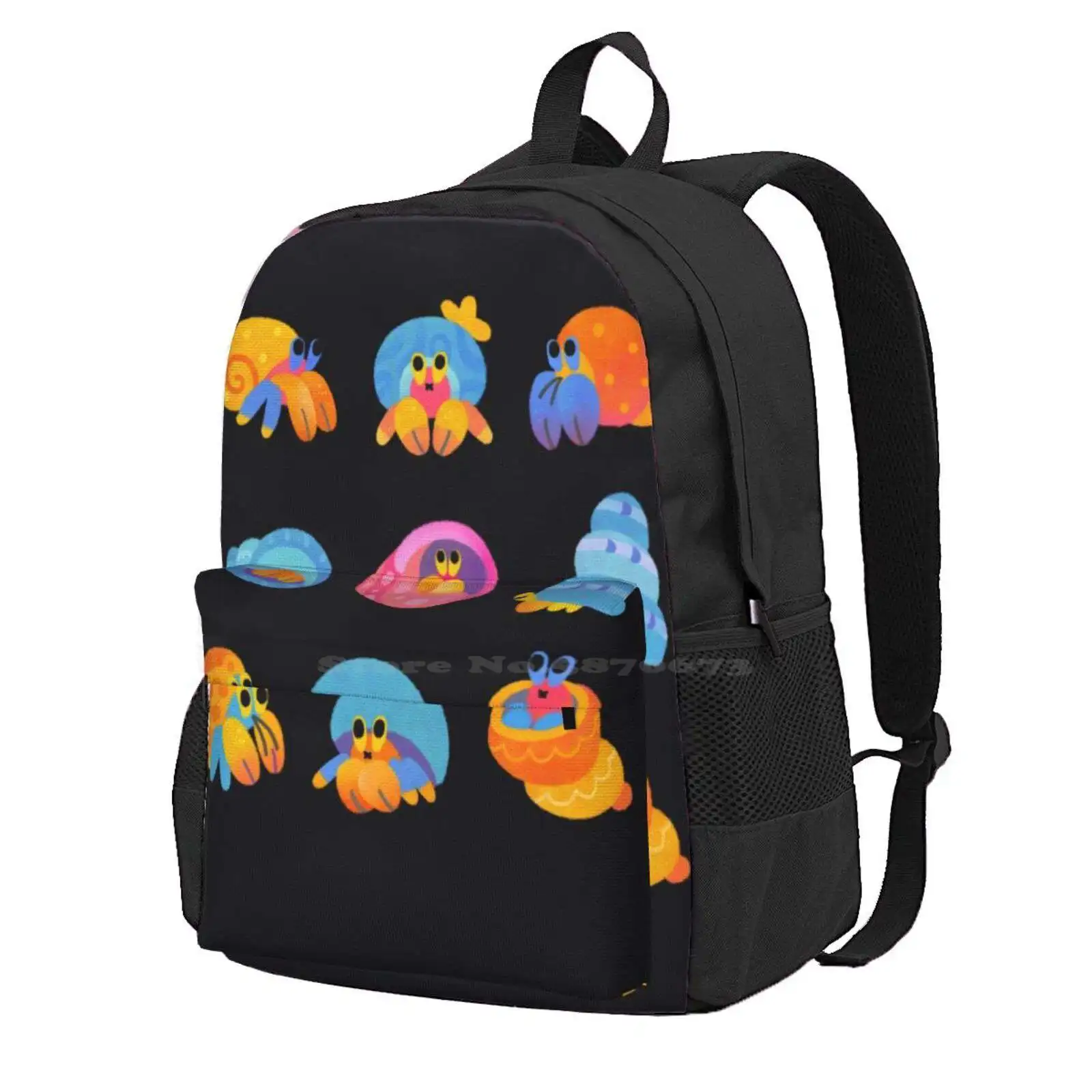 Hermit Crab Hot Sale Schoolbag Backpack Fashion Bags Hermit Crab Marinelife Animal Oceanlife Biology Character Crustacean Sea