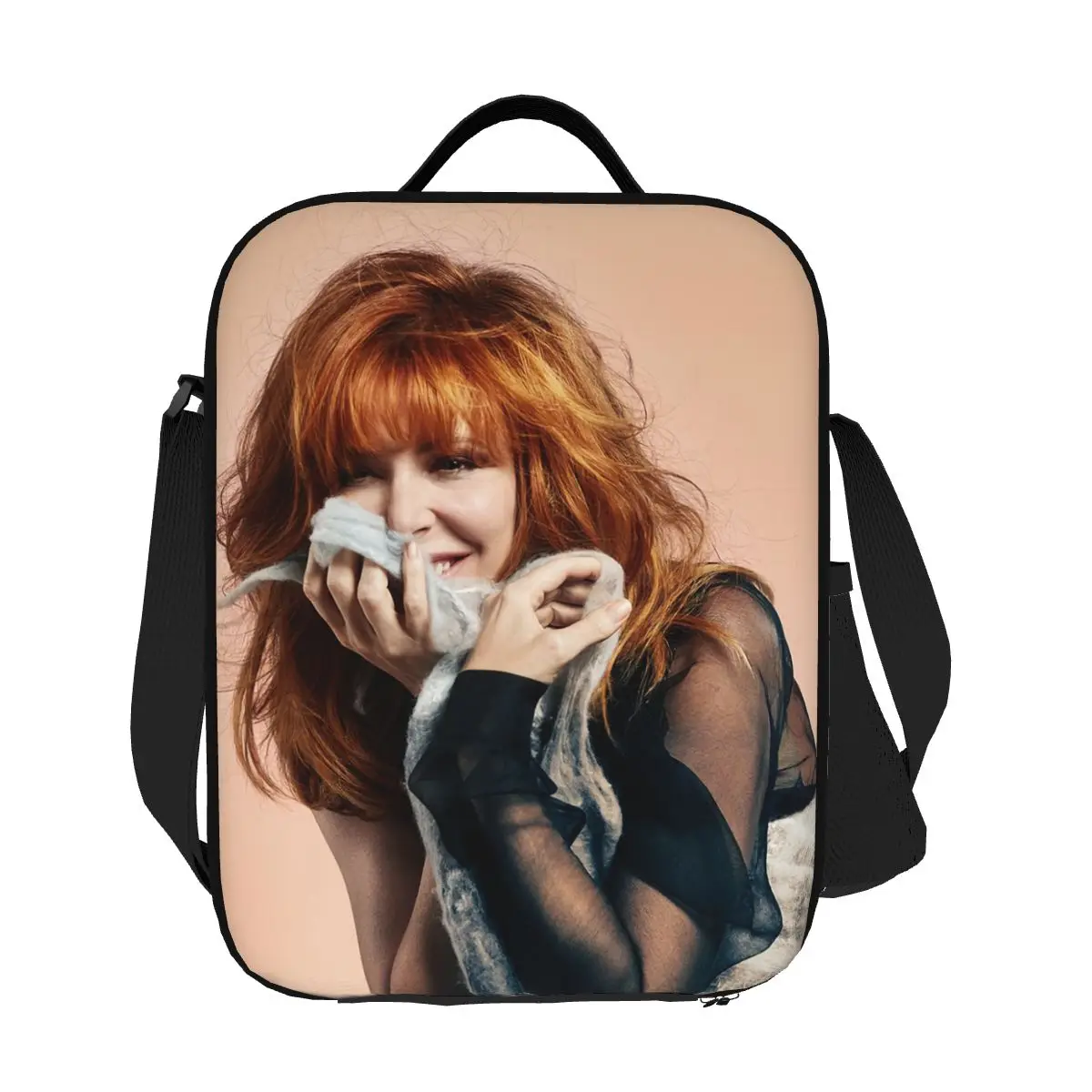 

Custom Mylene Farmer Thermal Insulated Lunch Bags Women Portable Lunch Tote for Kids School Children Storage Bento Food Box