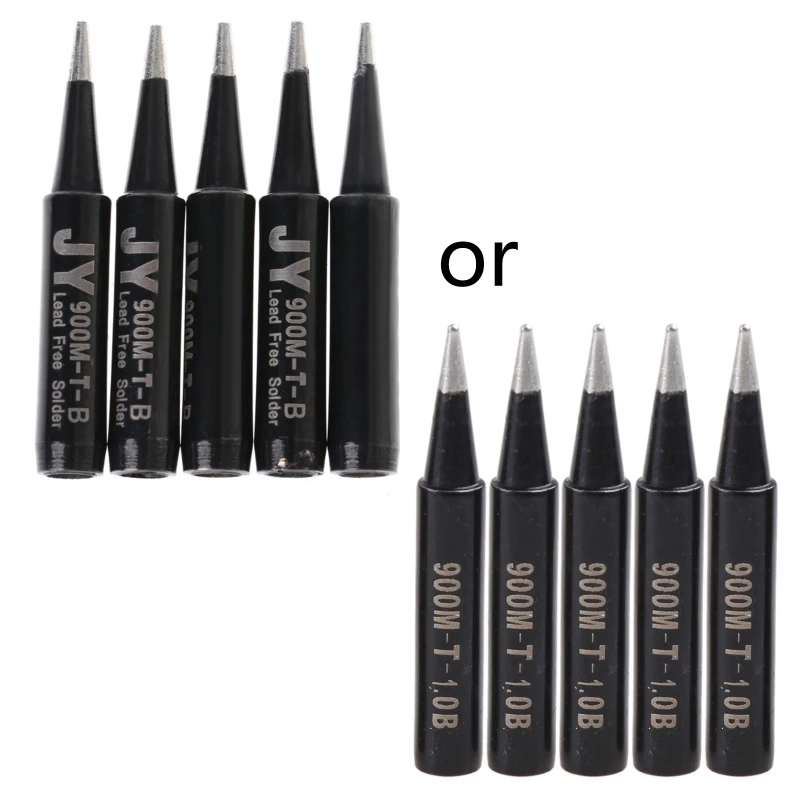 New 5 Pcs 900M-T-1C Copper Replacement Bevel Style Soldering Iron Solder Tip Lead-free For Hakko 936 6 Pattern