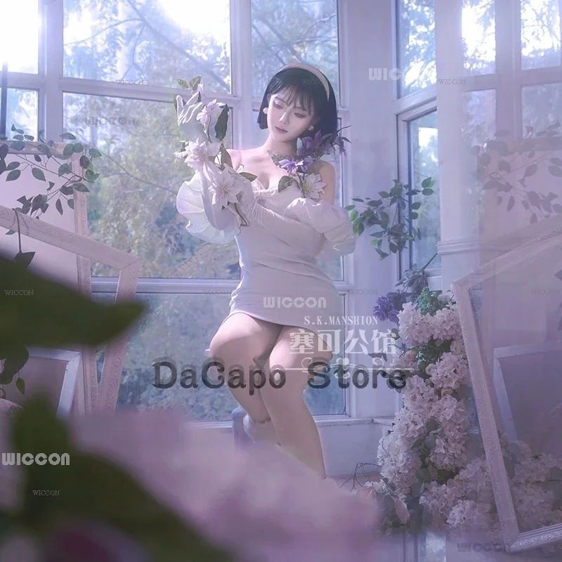 QQ8 ที่กําหนดเอง Alien Stage Sua คอสเพลย์เครื่องแต่งกายฮาโลวีน Party Roleplay ร้องเพลงเสื้อผ้าชุดราตรีสีขาวอะนิเมะชุด Mic5Lk¥