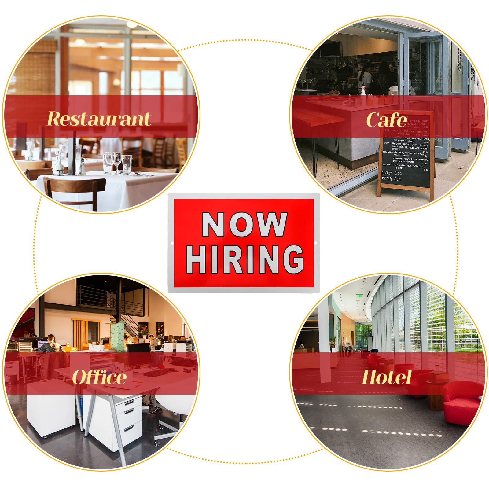 Now Hiring Metal Sign -Catching Design Suitable for Retail Store Office Hiring Signs