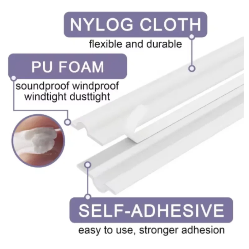 10M-40M Acoustic Foam Sealing Strip for Sliding Doors Windows Self Adhesive Weather Stripping Soundproof Cotton Seal Gap Filler