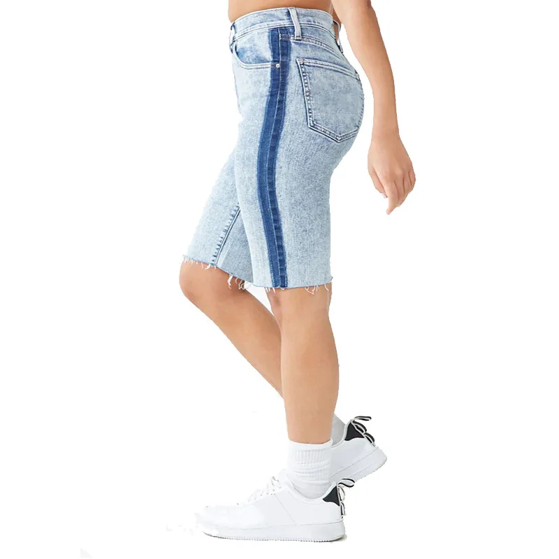 2022 verão moda impresso remendo denim shorts para as mulheres ajuste fino borla elegante jeans shorts de alta qualidade roupas S-2XL