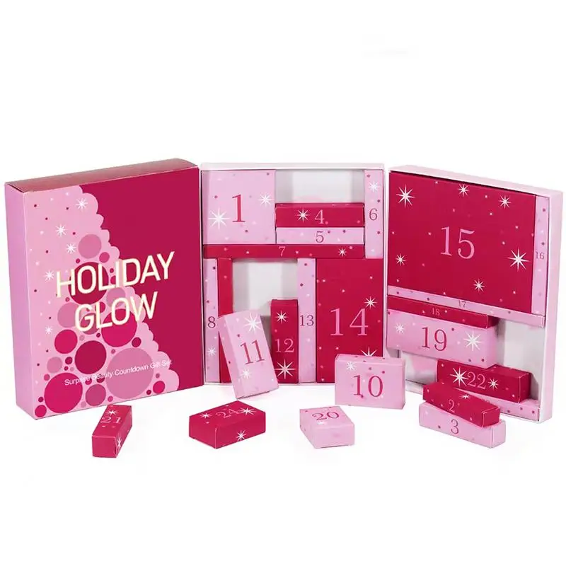 Christmas Advent Calendar 2024 Makeup Tools Countdown Calendar Gift Boxes Lipstick Eye Shadow Concealers Makeup Cosmetics Set