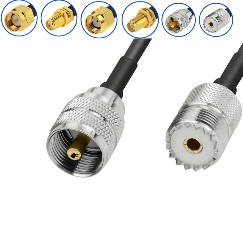 Black RG223 Double Shielded Silver-Plated RF Cable UHF Male to UHF SMA Male Female Extension RG-223 Cable