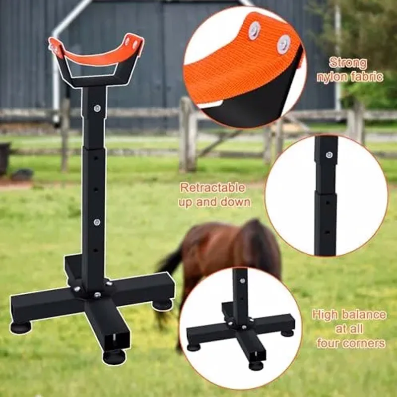 Adjustable Horse Hoof Lifting Stand, Farrier Workbench and Horseshoe Trimming Shoeing Tools
