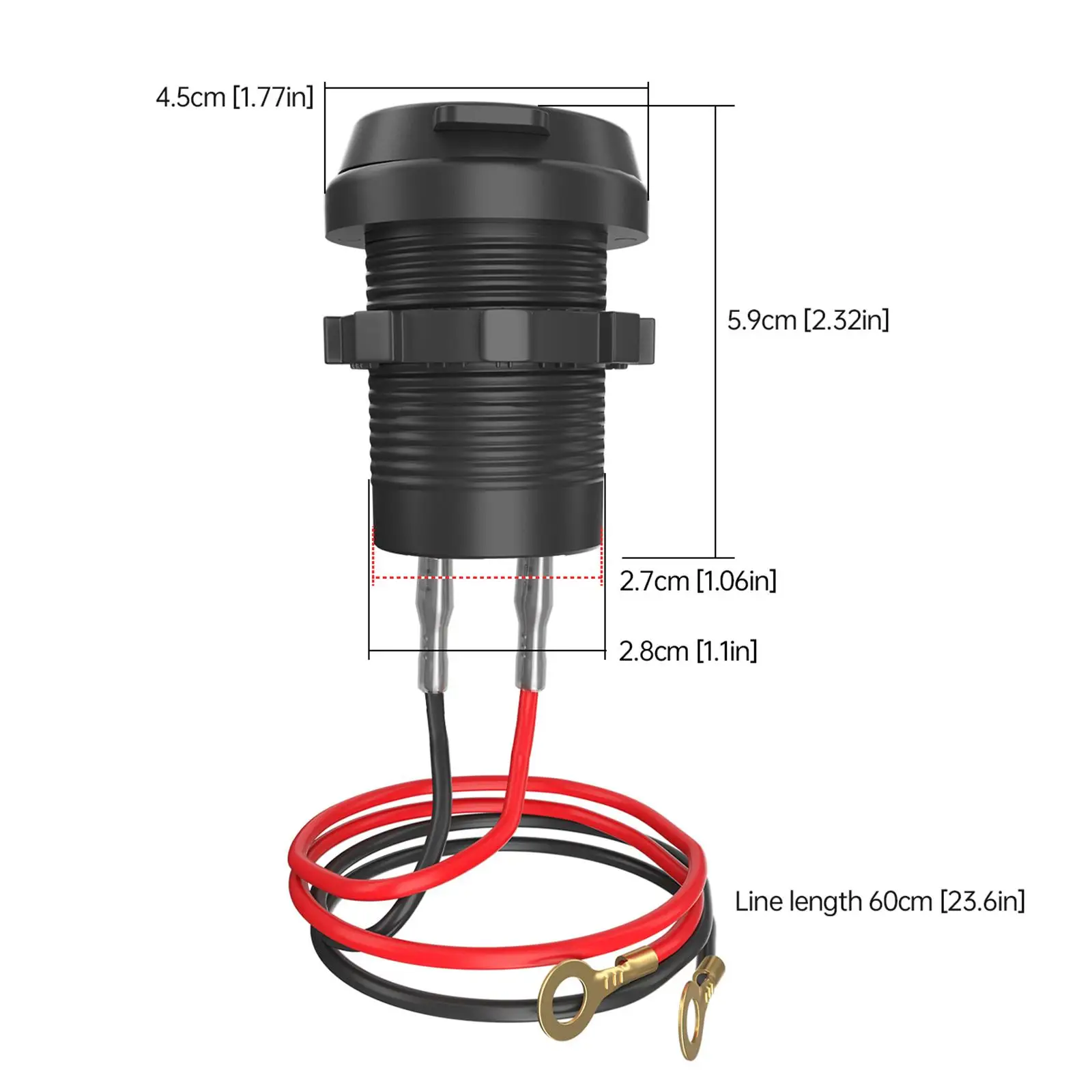 

Модифицированная USB-разъем для зарядного устройства PD Type C + QC 3.0 с кабелем длиной 60 см для автомобиля
