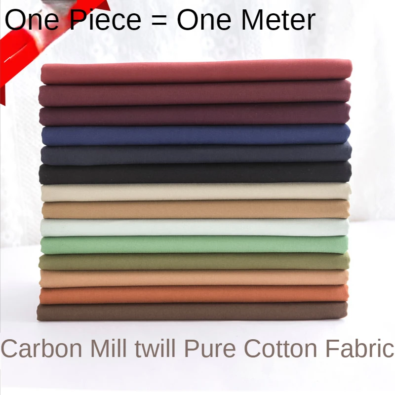 Carbon Mill Twill Cotton Fabric By The Meter for Windbreaker Clothes Diy Pant Sewing Children Cloth Thickened Winter Plain Drape