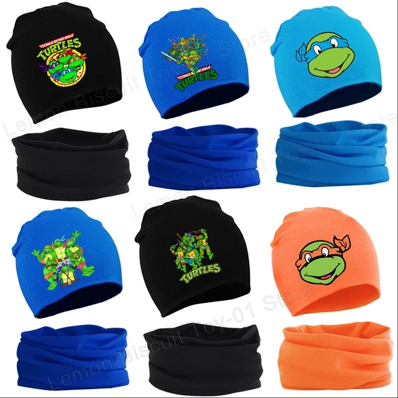 Teenage Mutant Ninja Turtles Baby Hat Scarf Set Cartoon Infant Cotton Warm Cap Scarves Suit Comfor Little Boy Neck Collar Gifts