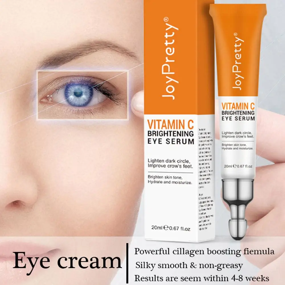 Vitamina C creme clareador para os olhos, essência hidratante, linhas finas, círculos escuros, pés de galinha, cuidados com a pele, beleza saúde