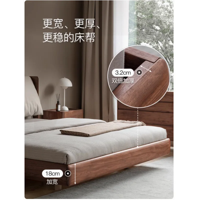 حقيبة ناعمة من جلد الجوز الأسود، سرير كوين، غرفة نوم رئيسية فاخرة وحديثة