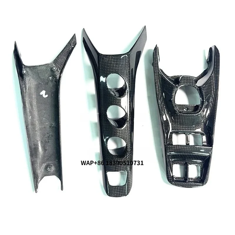 For Right Hand Drive 488 GTB Spider RHD Car Dry Carbon Fiber Center Console Switch Base Cover Interior Kits Trims