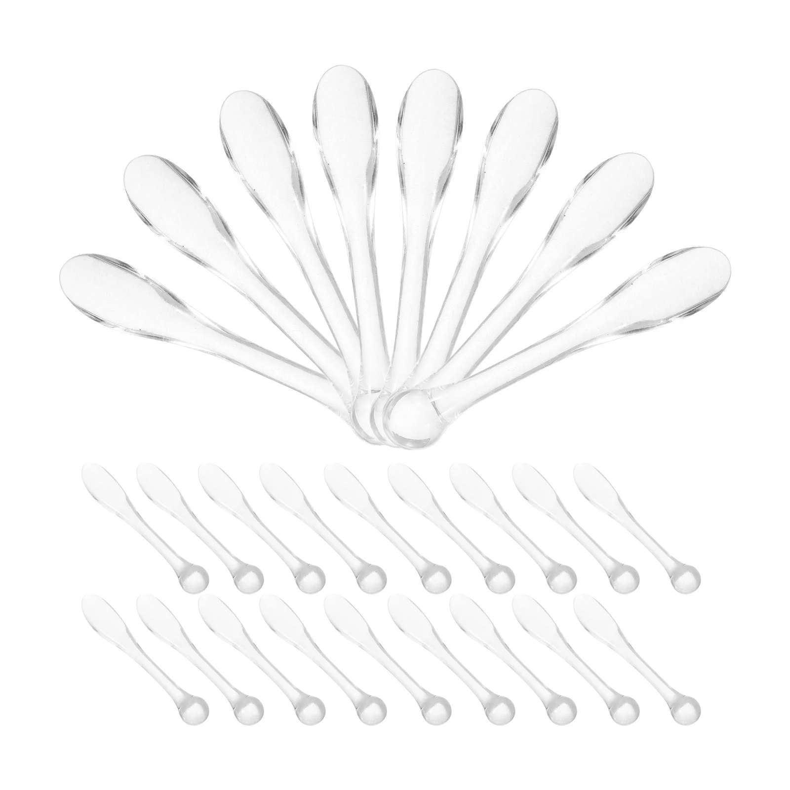 50 pezzi spatole per trucco riutilizzabili cucchiaio per la cura della pelle applicatore per crema per il viso spatola per trucco adatta ai viaggi spatola