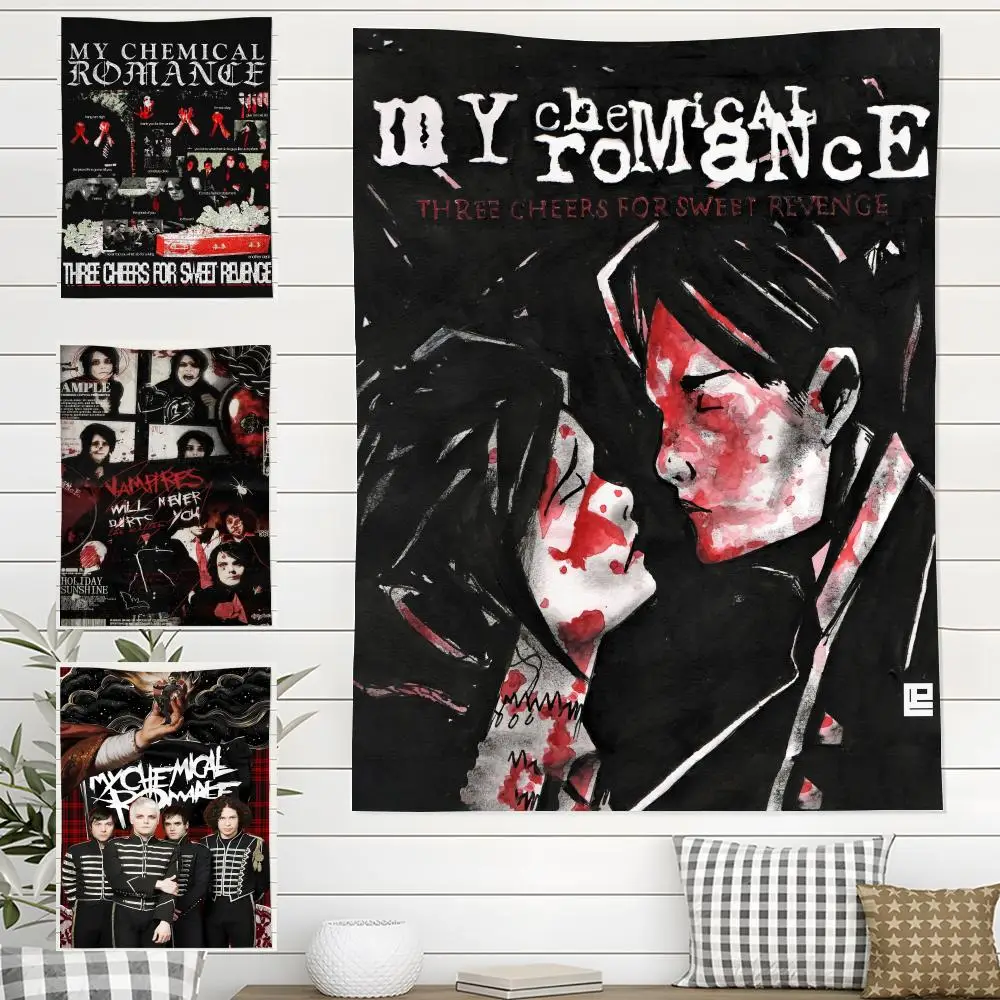 

My C-Chemical R-RomanceS Tapestry Custom Living Bedroom Party Dormitory Interior Wall Bohemian Decoration Attached Clip