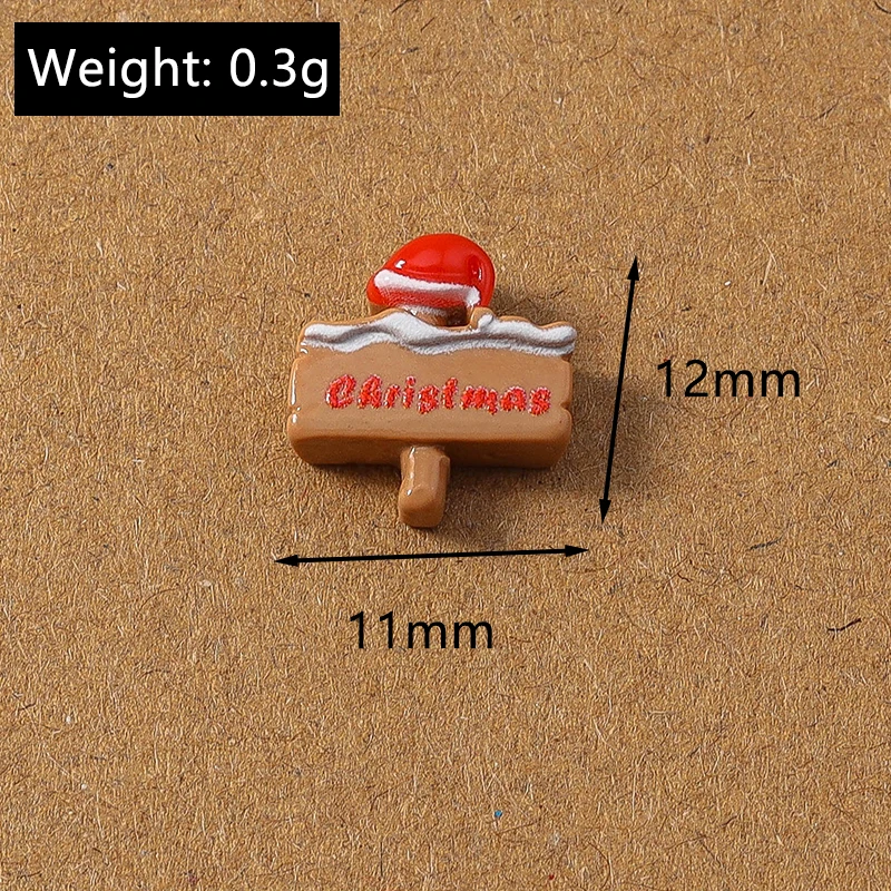 10 Stück Niedliche Weihnachts-Schneeflocken, Weihnachtsmann, Elch aus Kunstharz, Flache Cabochons für Scrapbooking, DIY Kinderschmuck, Haarspangen-Zubehör – Detail 6