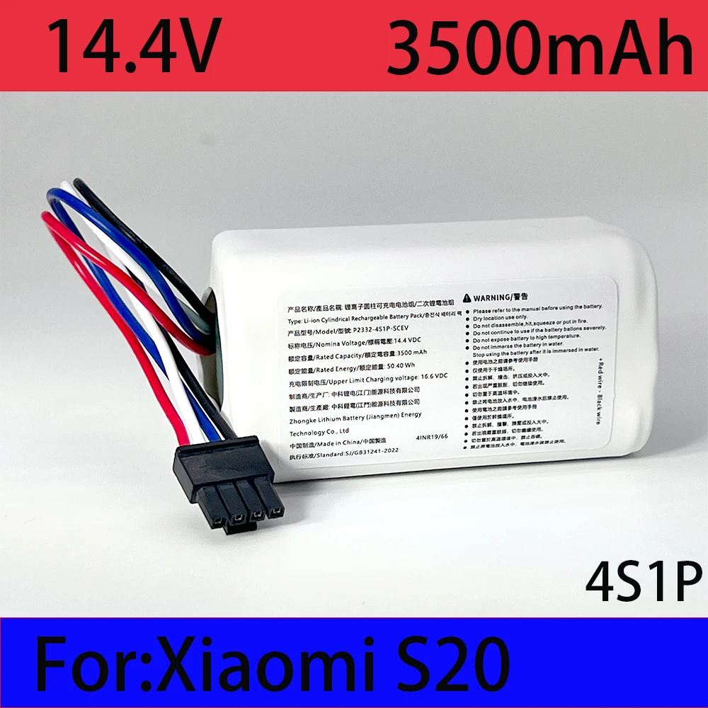 14.4V 3500MAH 100% New Original Battery Pack Used for Xiaomi S20 Robot Vacuum Cleaner of  Components