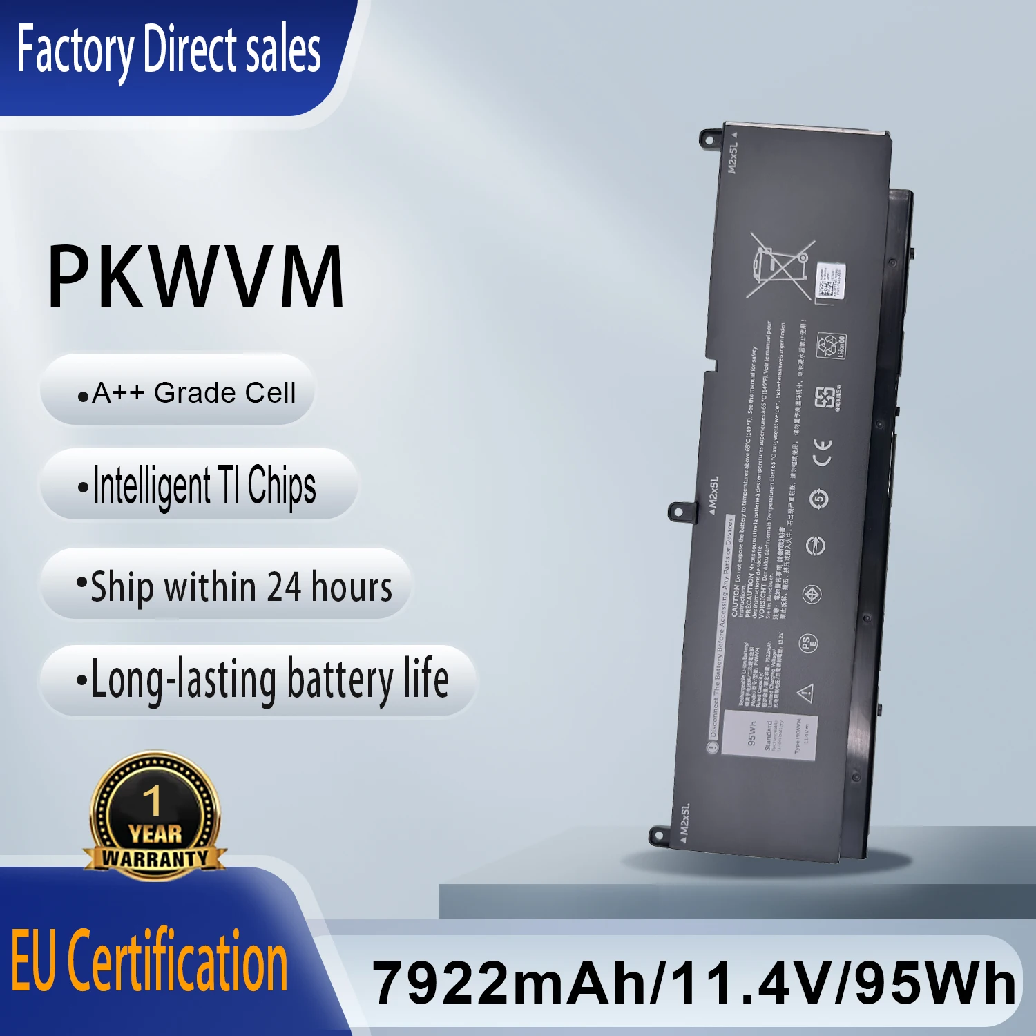 PKWVM Laptop Battery For Dell Precision 7550 7750 7560 7760 Series Workstation Notebook C903V P44E P93F P44E001 P93F002 453-BBCQ