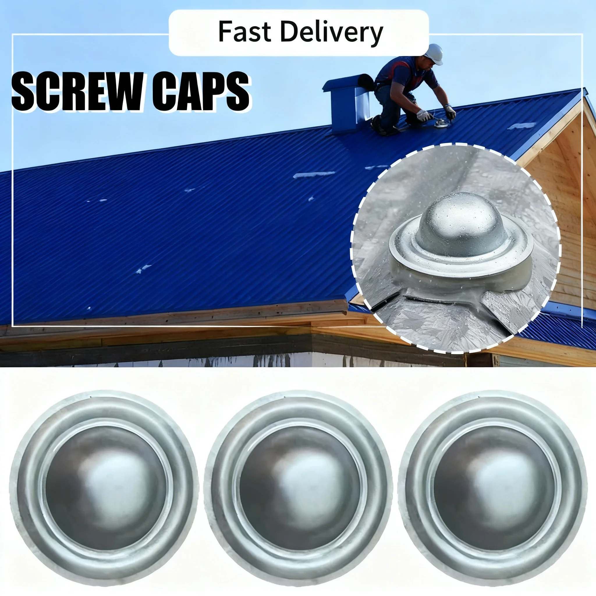 5/10/50/100pcs Metal Roof Bolt Caps No Screw Removal Seals Over Existing Screws Heads Required Watertight Seal Directly Cover