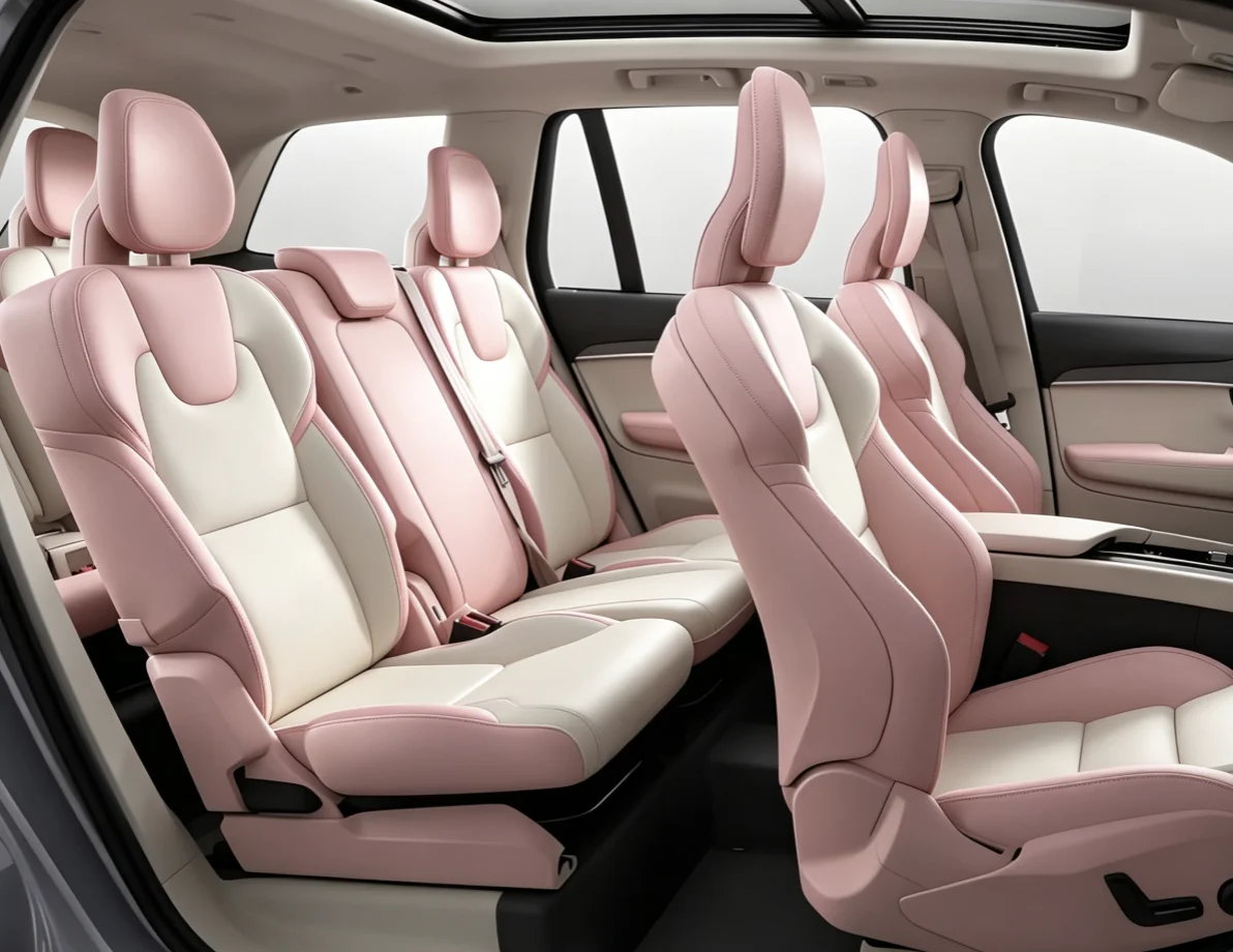 Für Volvo XC90 2025 5-Sitzer Maßgefertigte Autositzbezüge Luxuriöses Nappa-Leder 100% Passgenau Innenraum-Zubehör 360 ° Vollständige Abdeckung – Detail 7