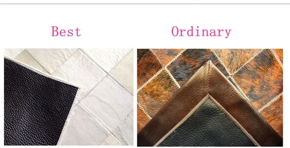 Kyle New Cowhide Rug Leather Animal Skin Patchwork Area Carpet Custom Sizes Colors Available