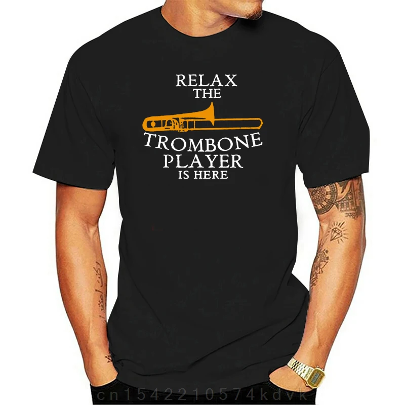 New Style 100% Cotton Men's Short-Sleeved T Shirt Relax Trombone Player Casual Fashion Men's And Women's Short-Sleeved T Shirt