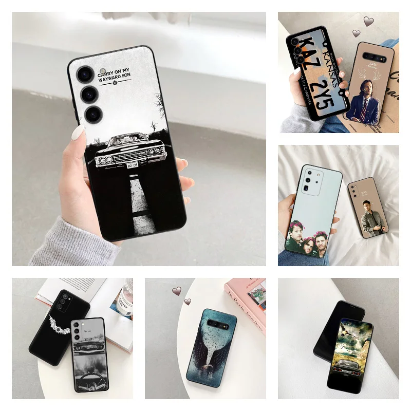 Phone Case for Samsung S24 Ultra S23 FE S22 S21 S20 S10 Supernatural Castiel Galaxy Note20 Plus Soft Black Silicone Cover