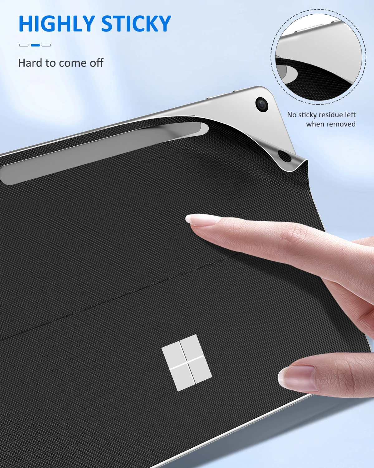 ملصق لاصق خلفي للكمبيوتر اللوحي من MoKo لجهاز Microsoft Surface Pro مقاس 12 بوصة 2025، غطاء حماية من جلد البولي يوريثان لغطاء جلد الجسم