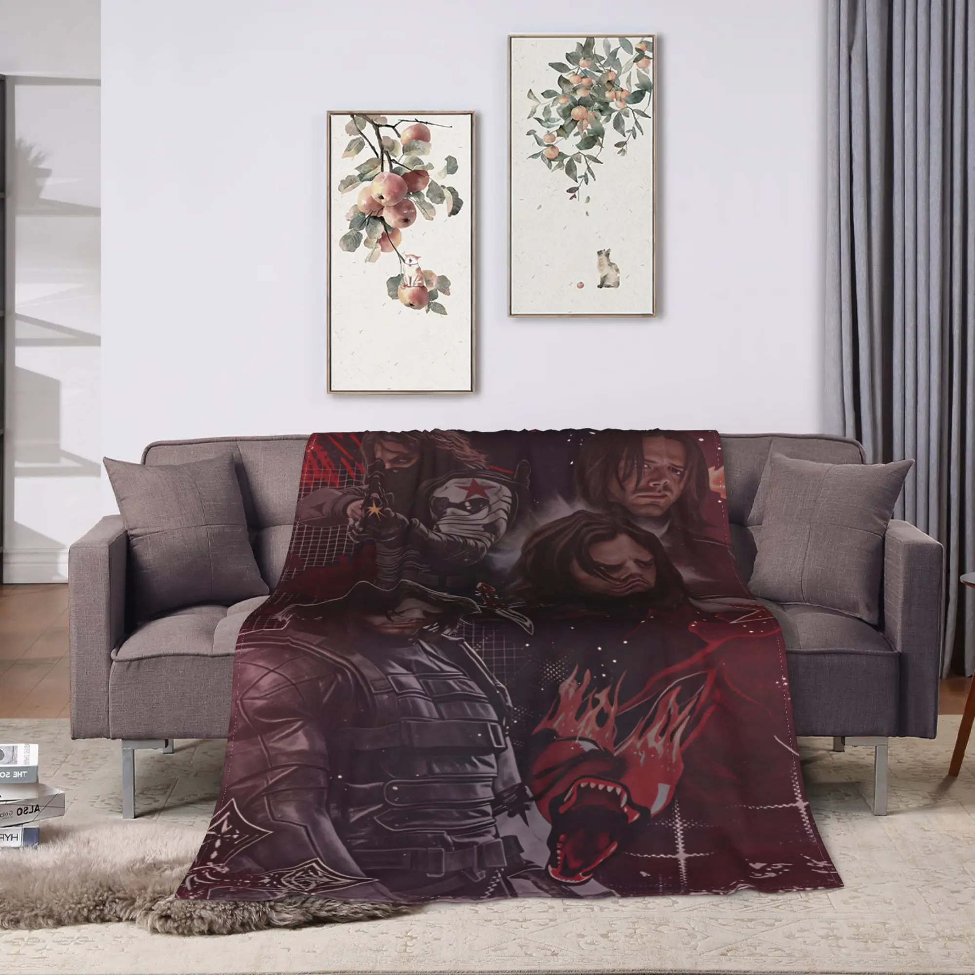 Bucky Barnes Winter Soldier Flannel Blankets  Soft Warm Bedding Throws for Outdoor Picnic Comfortable Bedspread Sofa Bed Cover