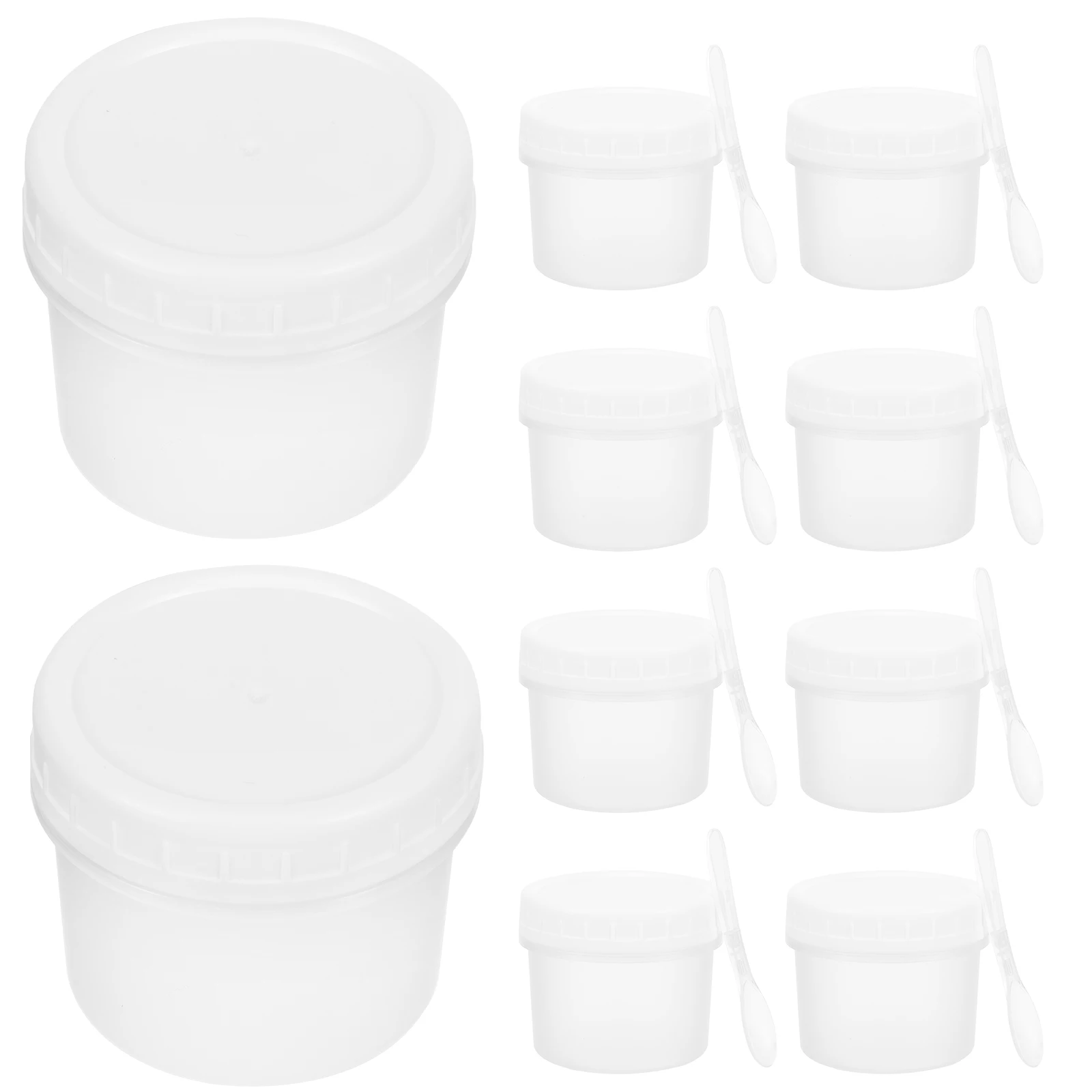 

10 Sets 160ML Ice Cream Boxes Reusable Containers Freezer Storage Portable Dessert Plastic Lids Stackable Kitchen Preservation