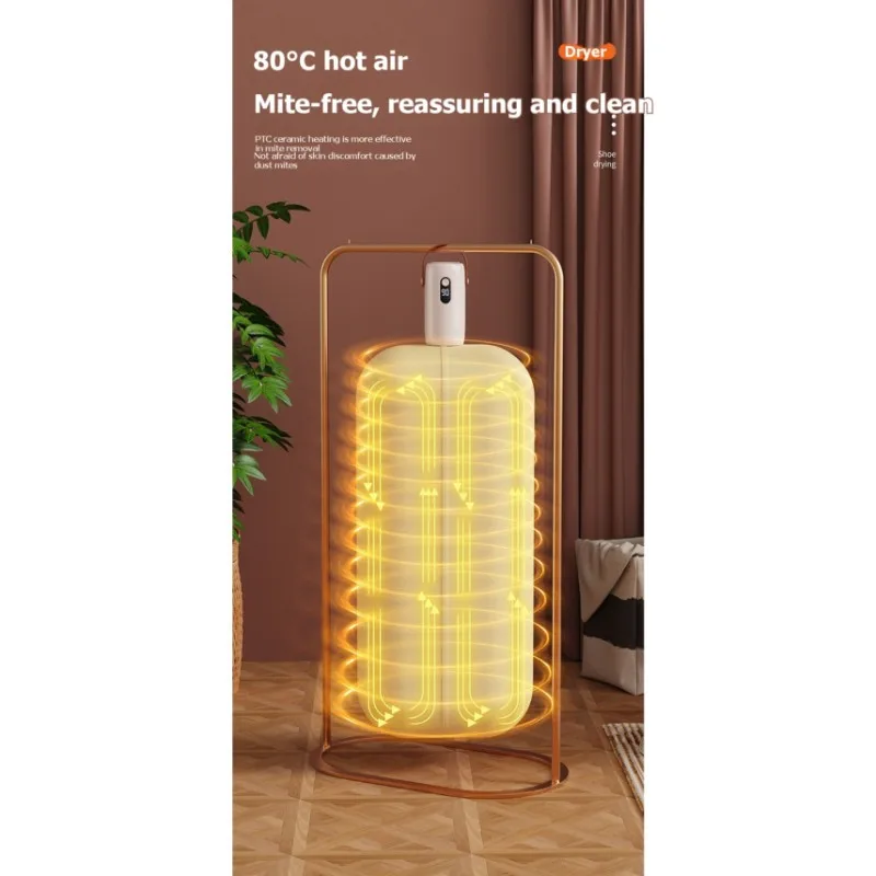 A84G-For Smart Quick Drying Compact Foldable Clothes Dryer-Portable Baby Clothes Drying Machine EU Plug For Travel