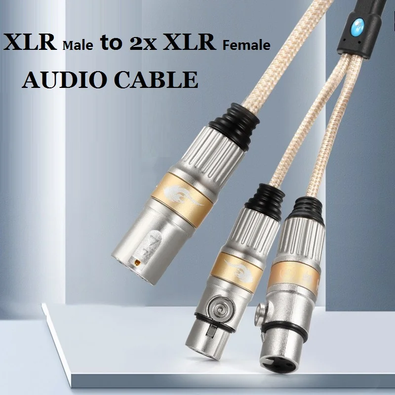 XLR male to Dual XLR Female Audio Cable for Amplifier Stereo Speaker Sound Mixer Console Microphone XLR Adapter Y Splitter Cords