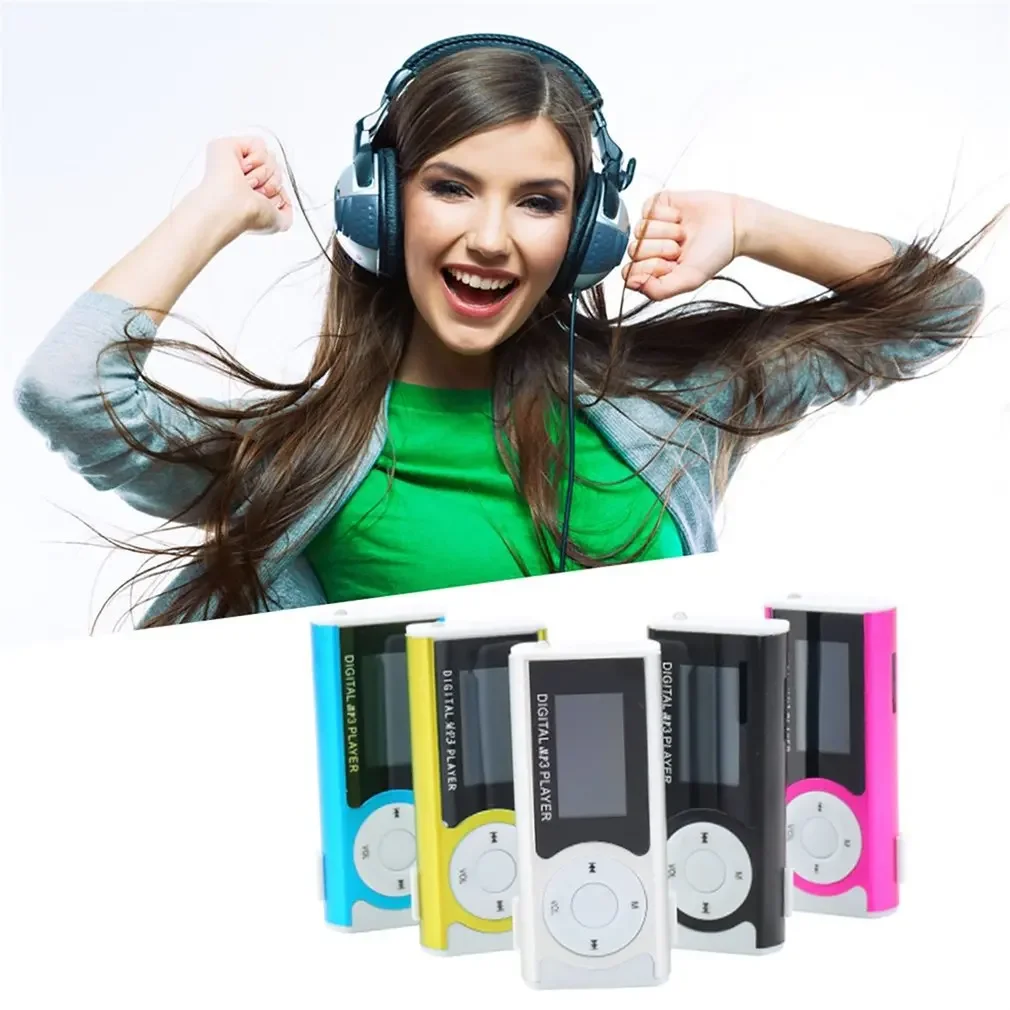 Card Insertion Light Clip MP3 Player with Screen Digital Music Playing Clips Outside Sound Belt Lamp Flashlight MP3 Music Player