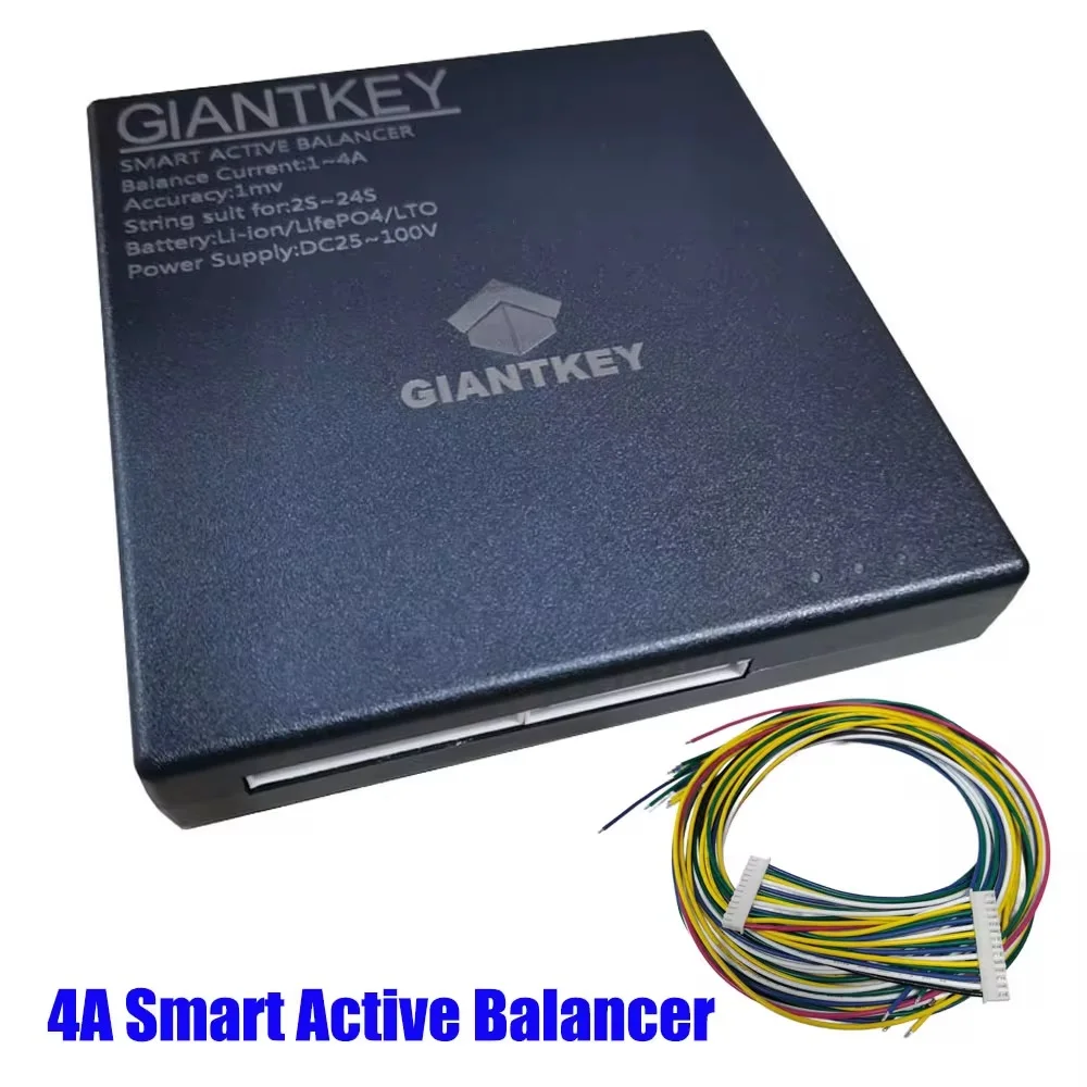 GIANTKEY 4A Smart Active Balancer with BT Neey Balance Current for 2S~24S Lifepo4 Li-ion Battery 4A BMS Equalizer