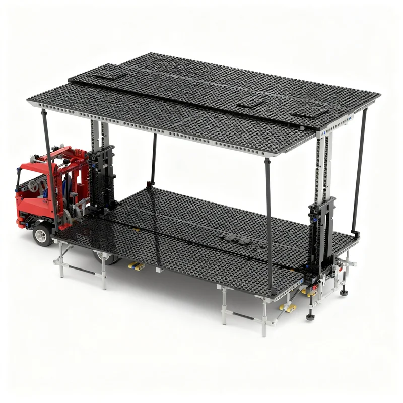 2148pcs MOC Mobile Stage Trailer Technical Model Toys Building Blocks Architecture Christmas Gift Education Kids Brick Idea