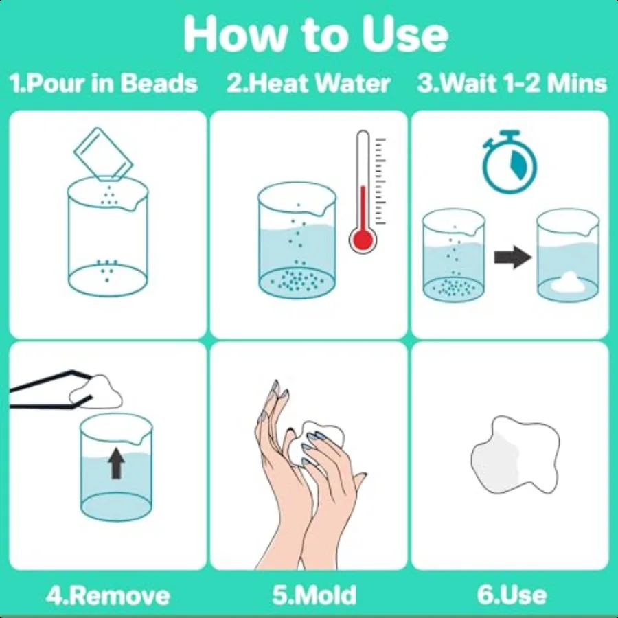 10,9 Unzen thermoplastische Prothesen-Kleberperlen, Zahnreparaturset, Reparatur von Prothesen, passend für thermoplastische Perlen zur Zahnfixierung, teilweise Prothese