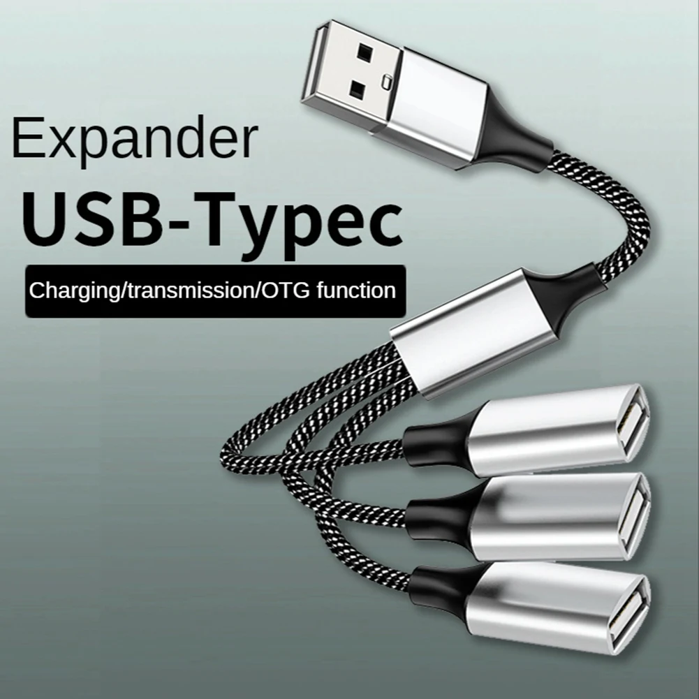 USB To USB 2.0 Triple USB Port HUB OTG Adapter Cable Hab Data Charging Convertor USB Extension Splitter, USB a To 4 USB