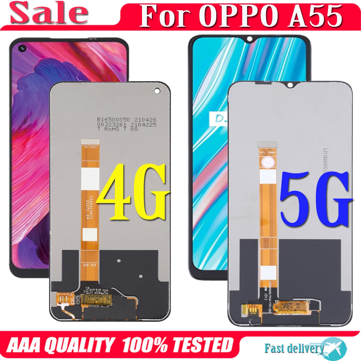 

Original For OPPO A55 CPH2325 LCD Display Touch Screen Digitizer For OPPO A55 A55s 5G CPH2309 PEMM00 PEMM20 PEMT00 PEMT20 LCD