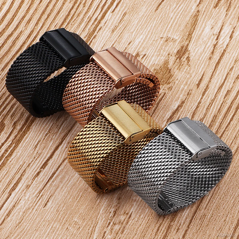 Pulseira milanesa de liberação rápida universal para dw 18mm 20mm 22mm 24mm pulseira de relógio de aço inoxidável substituição