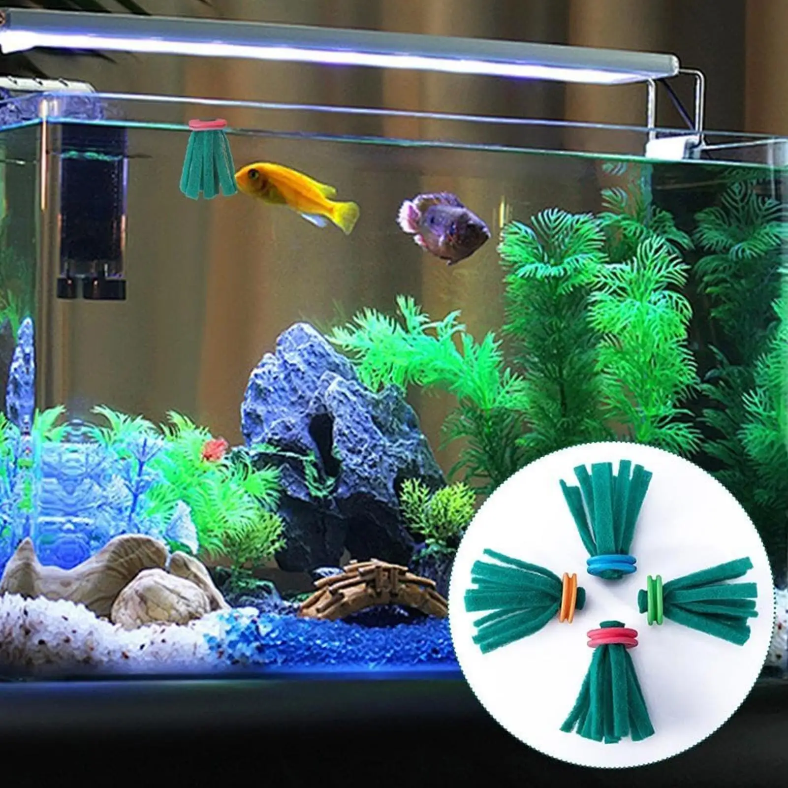 10 Stück Aquarium-Legenetz, dekorativer schwimmender Eiersammler, Grasversteck für Betta-Frauen zum Ausruhen, Füttern und Schutz – Detail 7