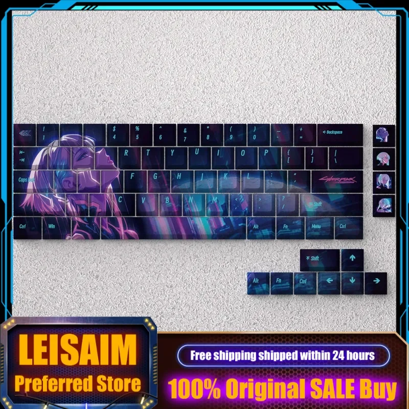

2025 Cyberpunk Edgerunners Lucy Theme Anime Keycaps Mechanical Keyboard Cherry Profile PBT Custom Keycaps Opaque Front Engraving