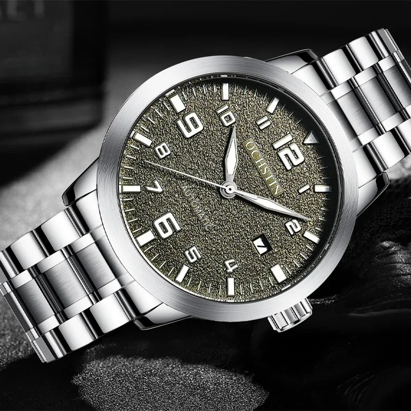 

Роскошные новые часы из нержавеющей стали в стиле ретро, персонализированные полностью автоматические наручные часы с механическим механизмом, водонепроницаемые мужские часы