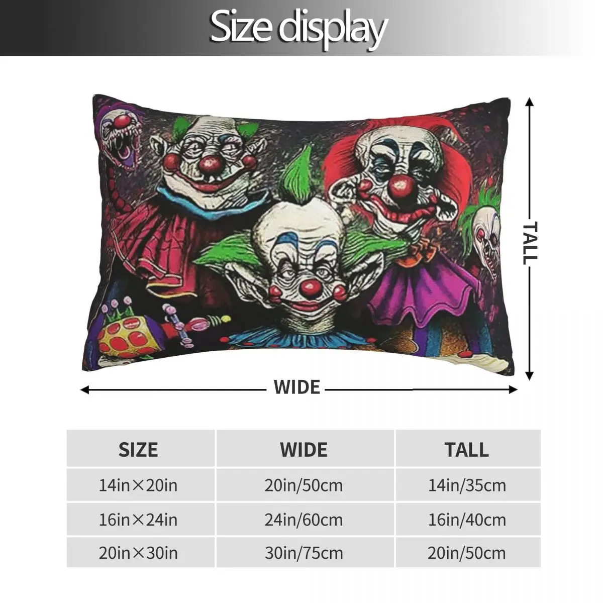 Killer Klowns From Outer Space Rectangle Pillowcase Cushion Cover Decor Bedroom Bed Home Comfort Throw Pillow